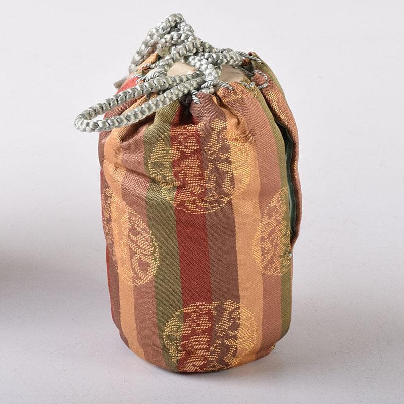 茶道具　山月窯　川本了生造　織部　茶入　仕覆付　共箱　V　7278