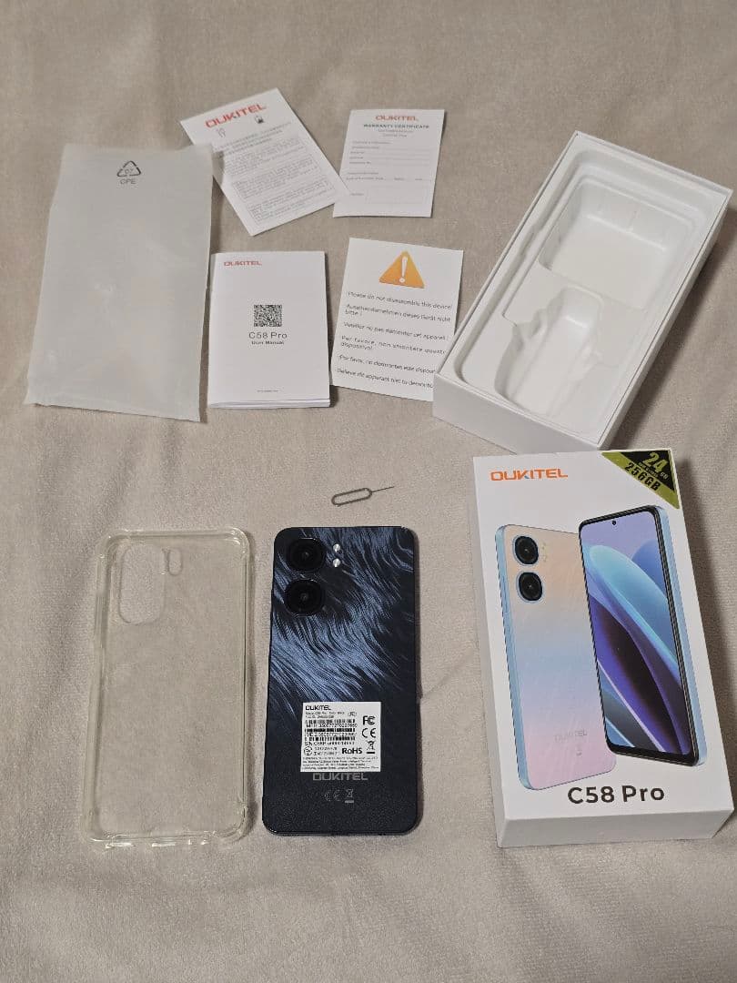 OUKITEL C58 Pro SIMフリー 256GB ブラック スマホ本体