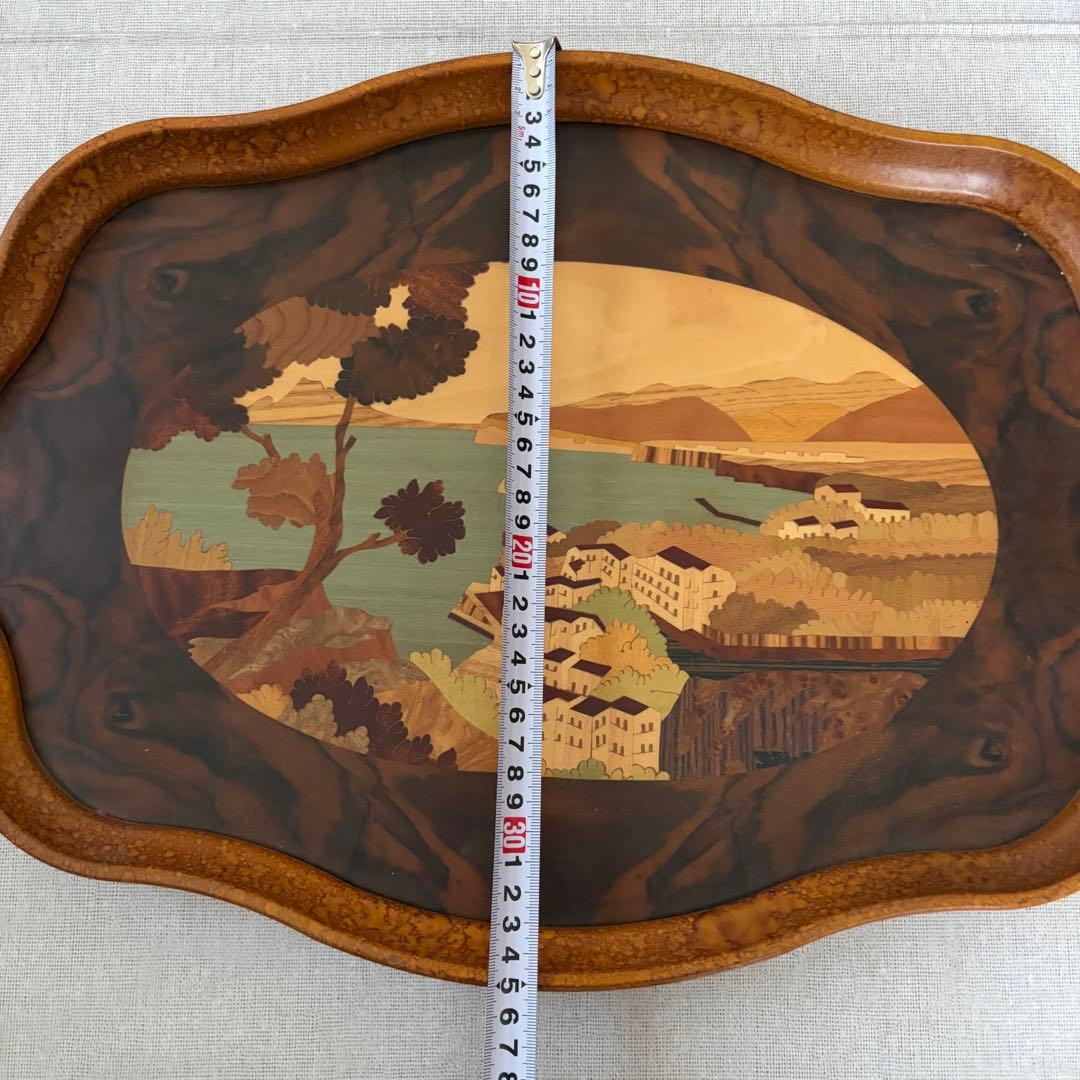 木象嵌　寄木細工 壁掛けトレイ