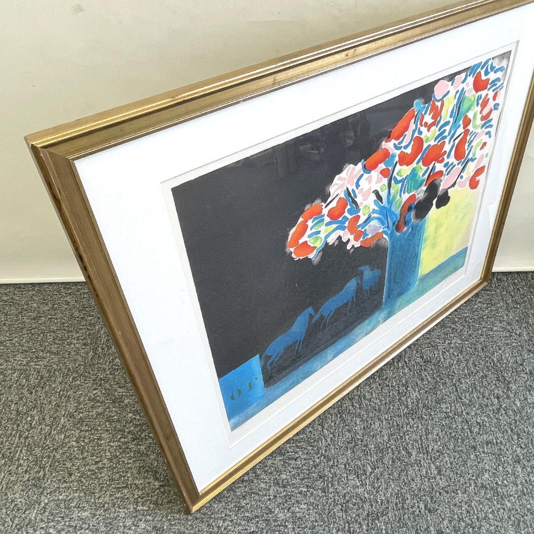 美品 真作保証 ポールギヤマン『ムーガンの花』大判 リトグラフ R8YF24