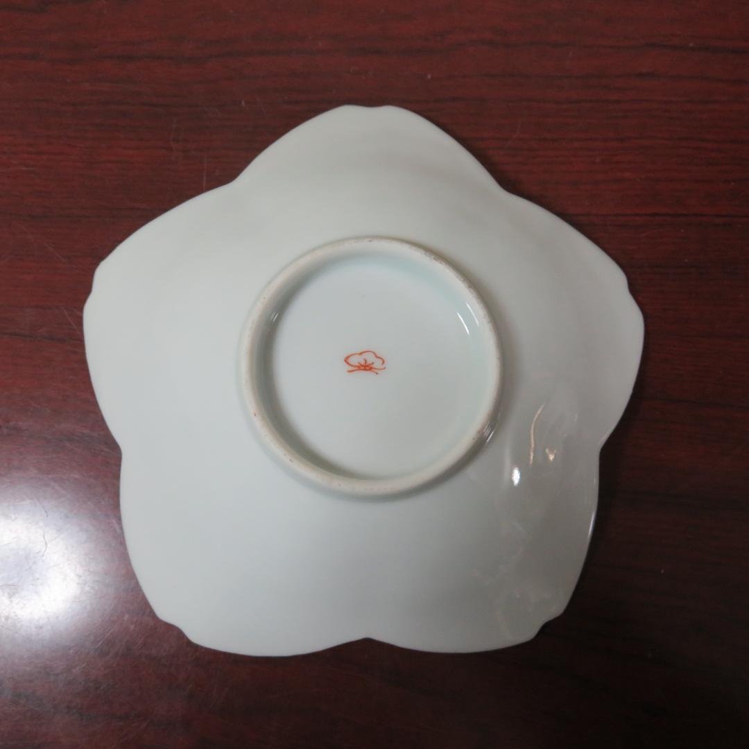 花型 中皿 白磁 色絵付 明治前後 鳳凰 希少品 4枚 古伊万里