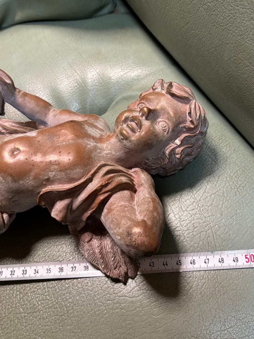 ☆大特価☆エンジェルの彫刻 樹脂オーナメント 約50cm ブラウン