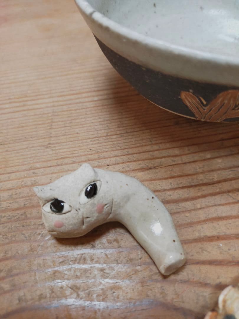 長田恵さん、吉田千穂さん　作家　カップ　猫豆皿　箸置き　セット