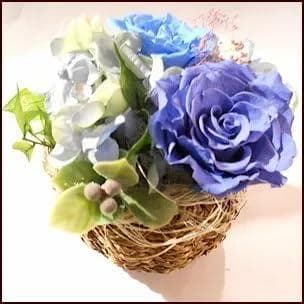 プリザーブドフラワーブルーローズ アレンジメント