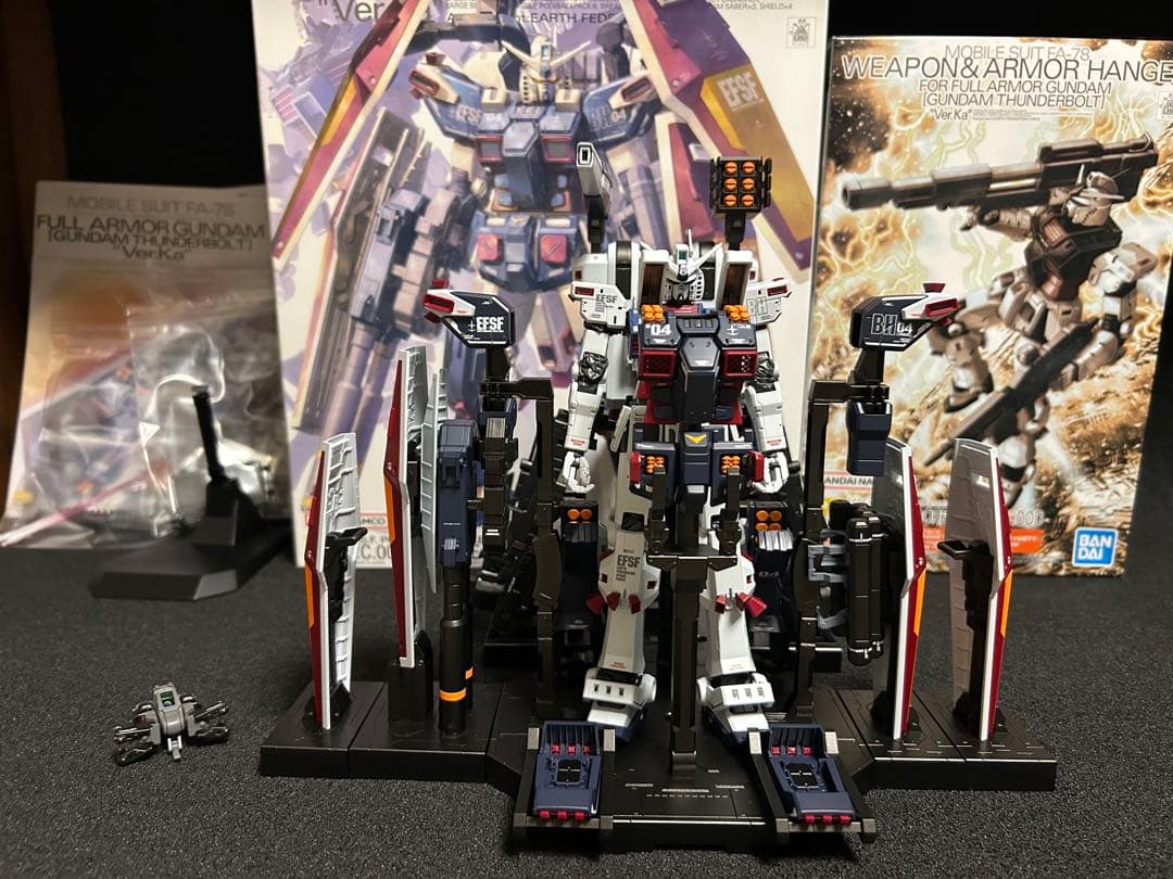 MGフルアーマーガンダムver.ka ヘビーウェポン、ハンガー　全塗装済完成品