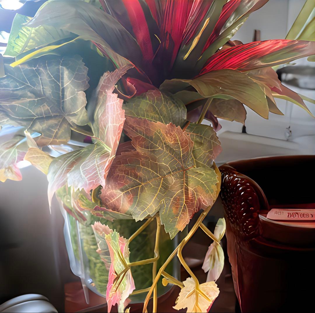 光触媒　人工観葉植物　ウォールグリーン　フェイクグリーン　カラジュームアレンジＷ