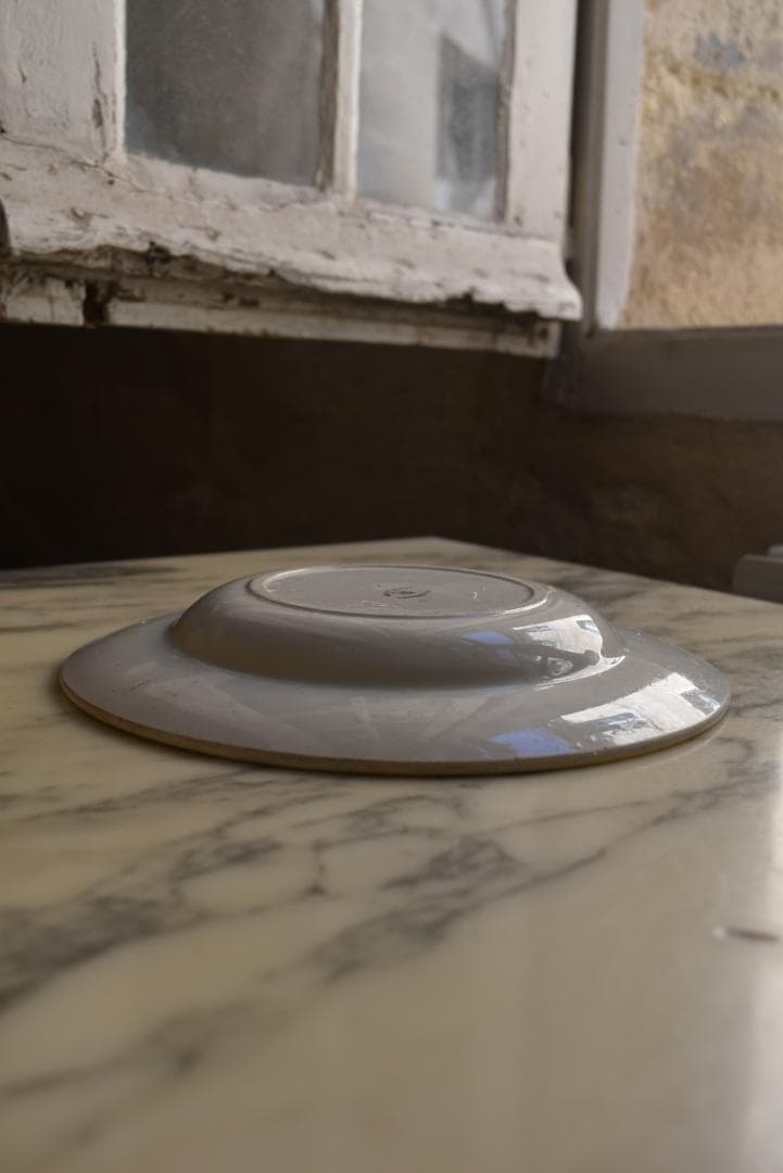 クレイユモントロー　さくら（serisier）深皿　美品　フランスアンティーク