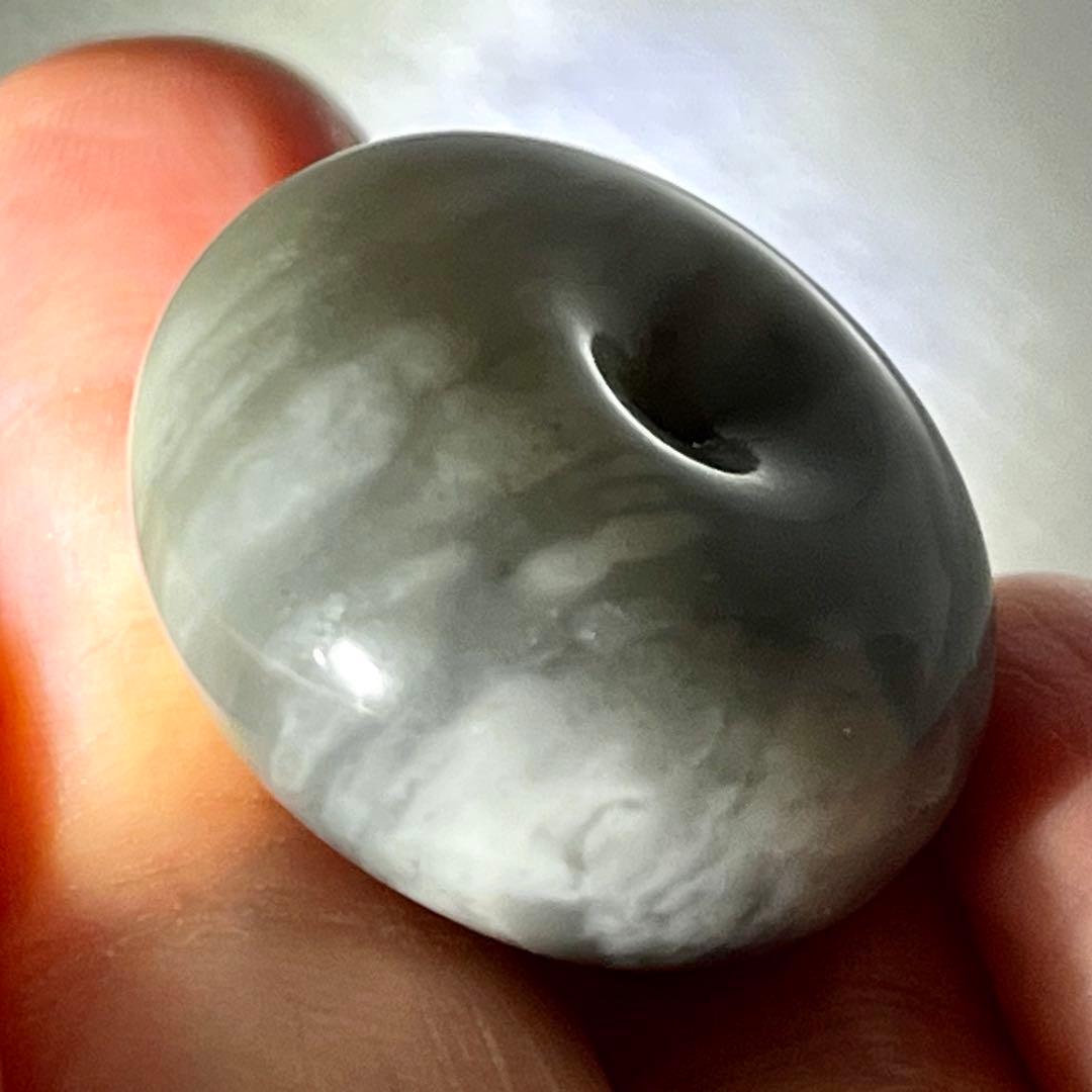 極上 和田玉 帯状青花 彫刻 軟玉 ネフライト 平安扣 ペンダント 財運 魔除