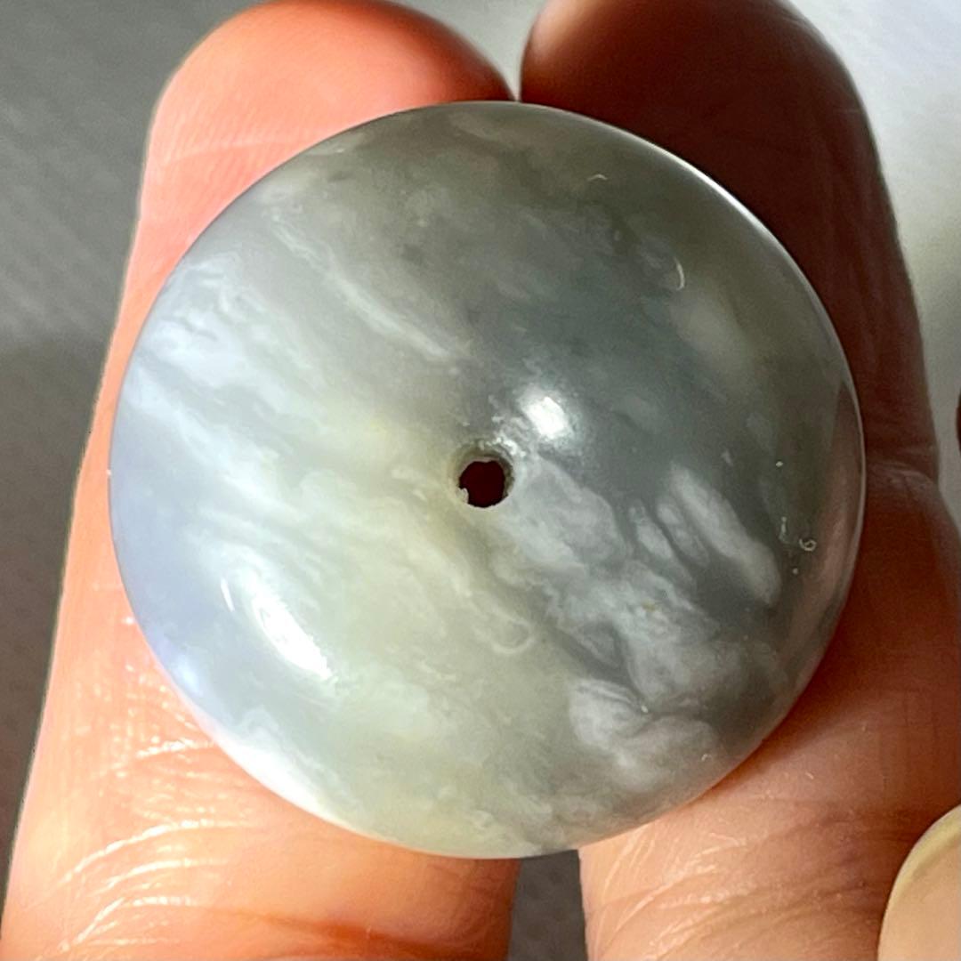 極上 和田玉 帯状青花 彫刻 軟玉 ネフライト 平安扣 ペンダント 財運 魔除