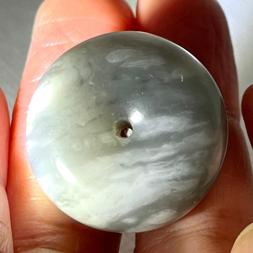 極上 和田玉 帯状青花 彫刻 軟玉 ネフライト 平安扣 ペンダント 財運 魔除