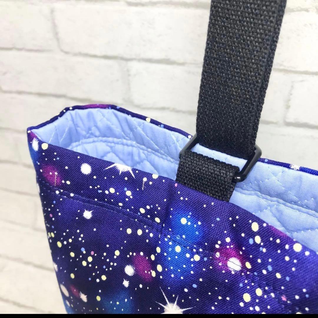 ＊星空(ネイビー)×黒　通園通学グッズ５点セット/裏地キルティング　ハンドメイド