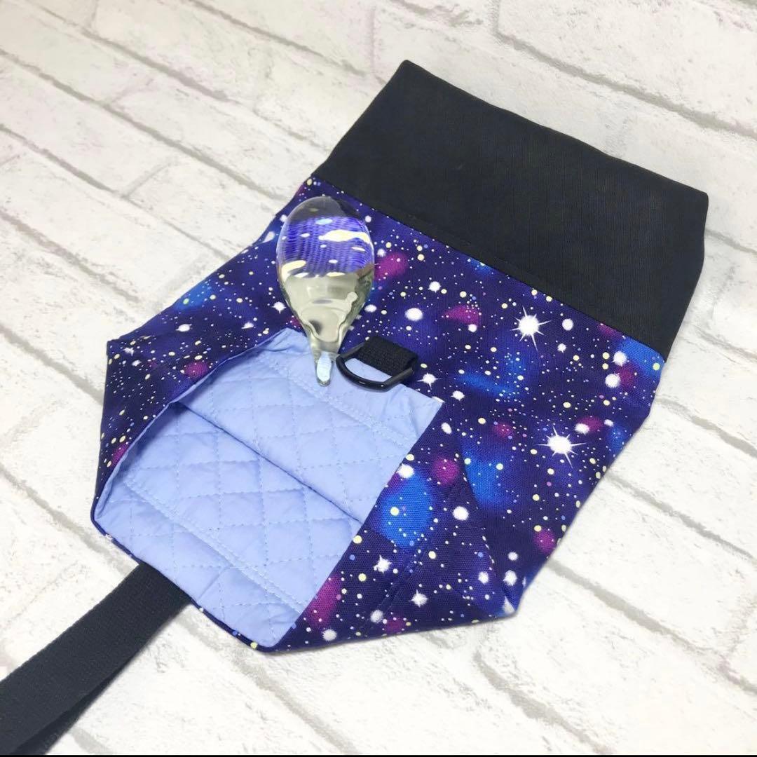 ＊星空(ネイビー)×黒　通園通学グッズ５点セット/裏地キルティング　ハンドメイド