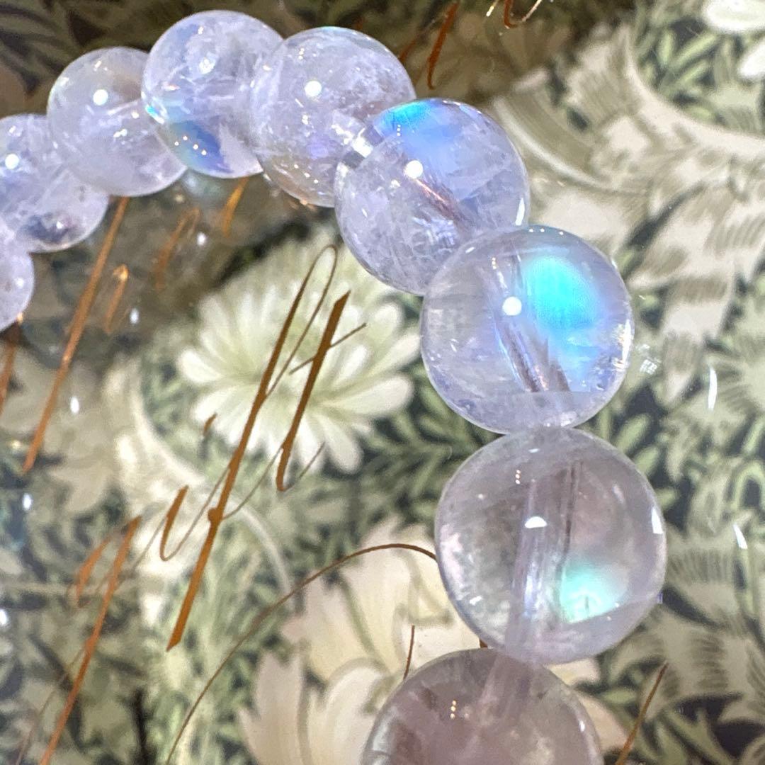 極上プレミアムコレクション✨レインボームーンストーンSAブレスレット　実物綺麗