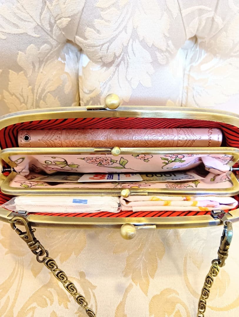 ロラライハリス☆ビーズ刺繍☆親子がま口☆お財布ポーチ☆ハンドメイド