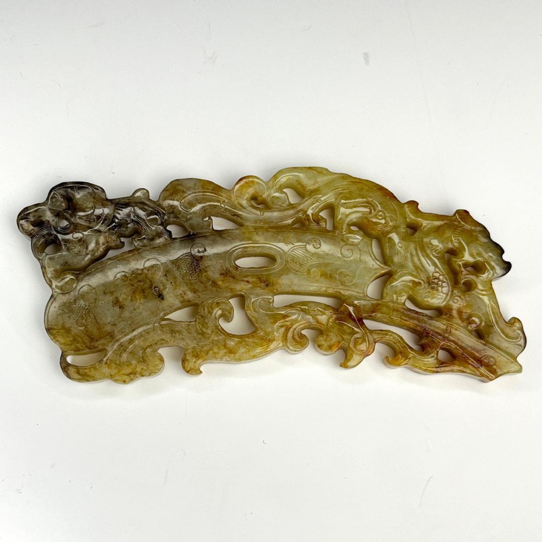 黄玉龍形珮 和田玉 古玉 古玉擺件 中国古玩 中国美術 唐物骨董 G42