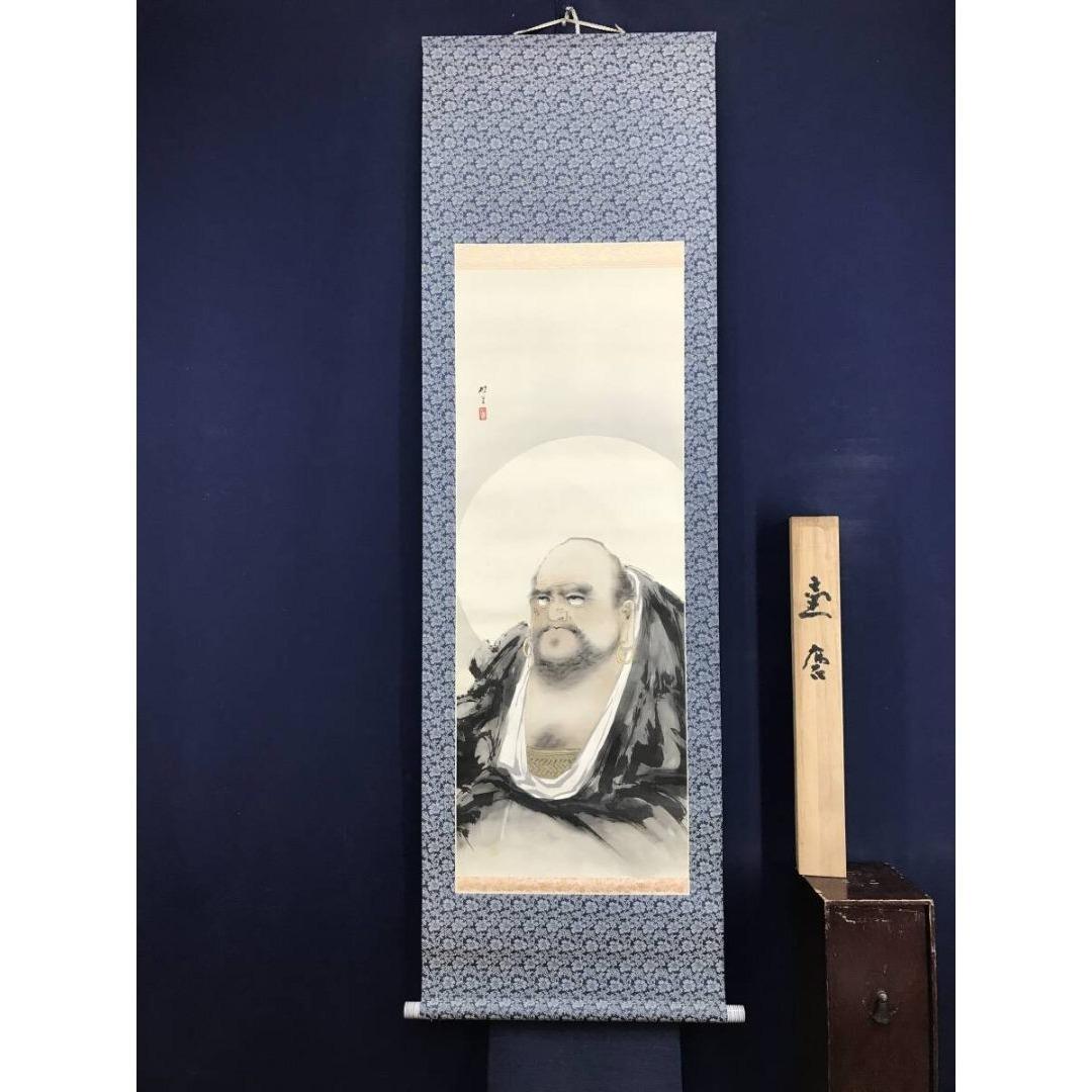 真作/桂堂/達磨図/人物図/禅画/掛軸☆宝船☆AK-756