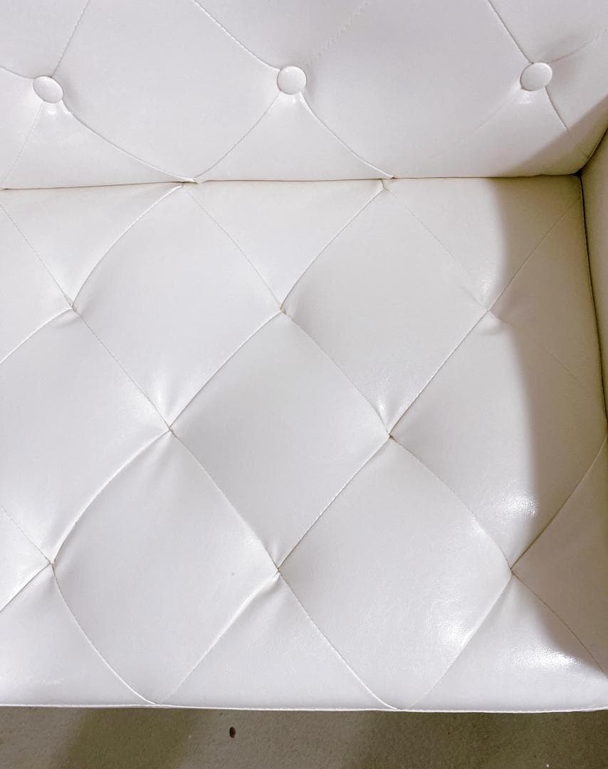 ニッセン リビングソファ 2人掛け 合成皮革 ホワイト 幅120㎝ 美品