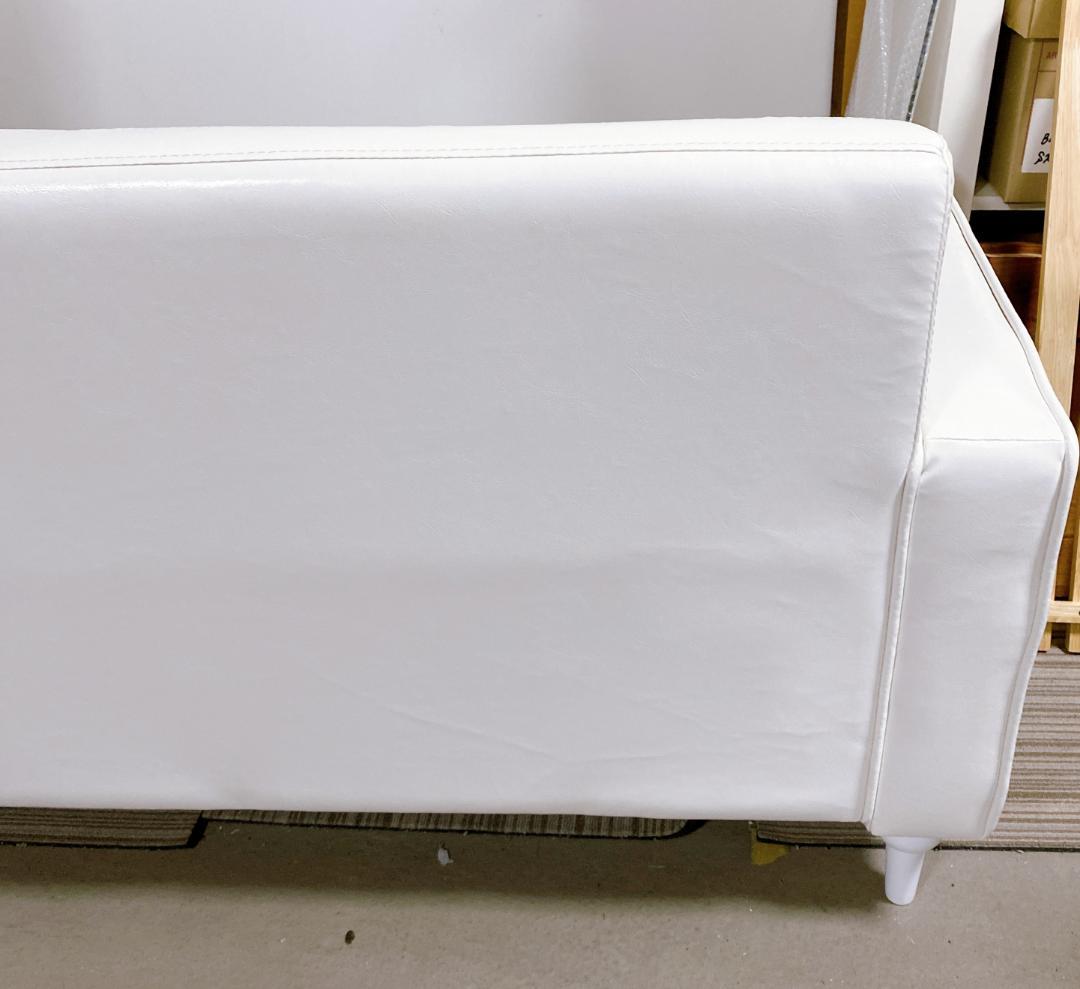 ニッセン リビングソファ 2人掛け 合成皮革 ホワイト 幅120㎝ 美品