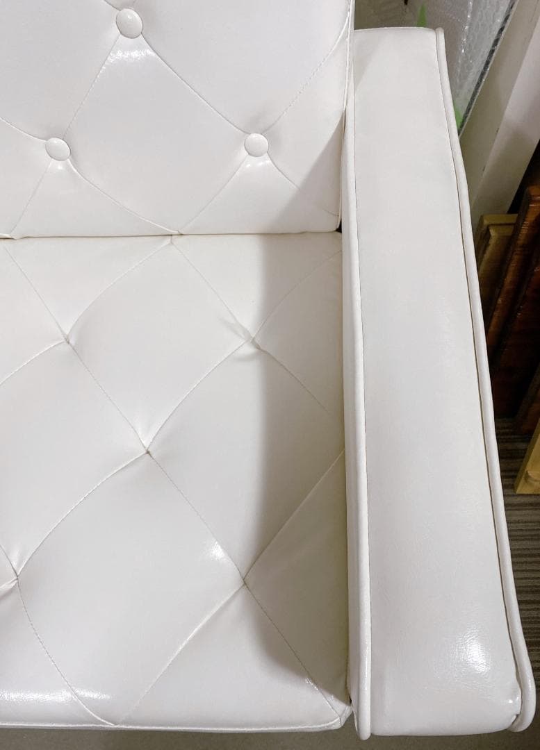 ニッセン リビングソファ 2人掛け 合成皮革 ホワイト 幅120㎝ 美品