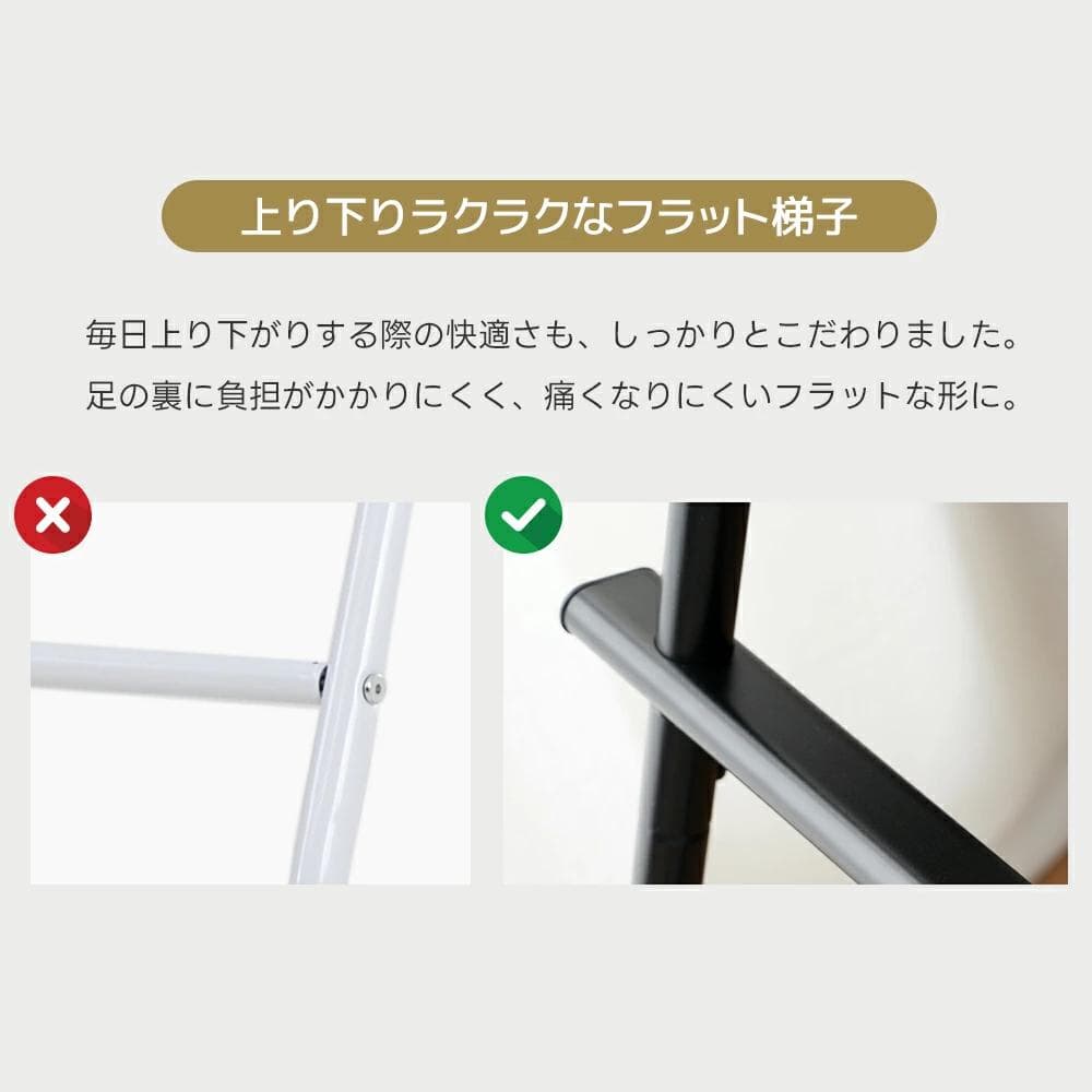 【ブラック】システムベット 宮棚　ロフトベッド シングル コンセント付き