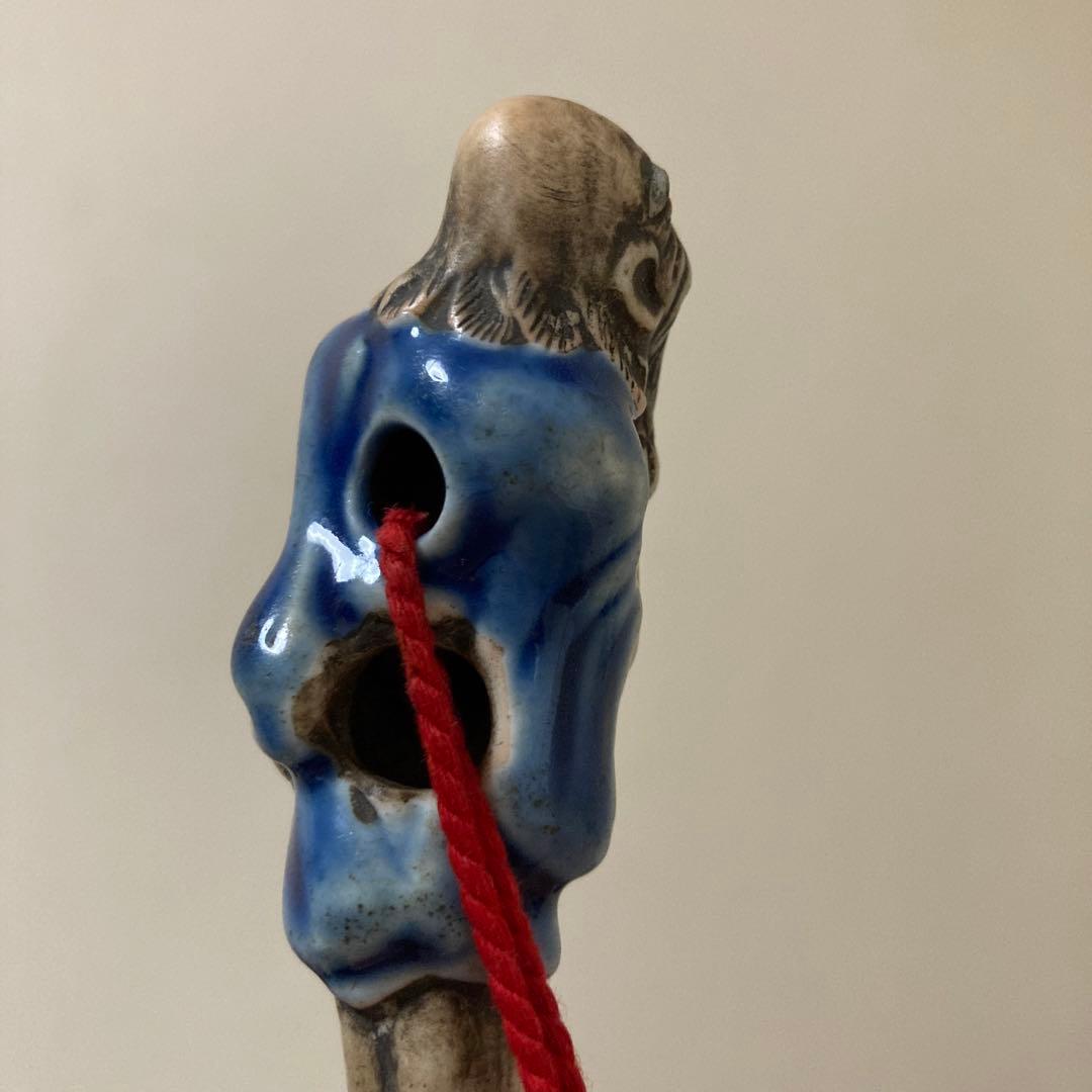 江戸中期〜後期　古根付け　掲げ物　陶器×天然素材　2点セット