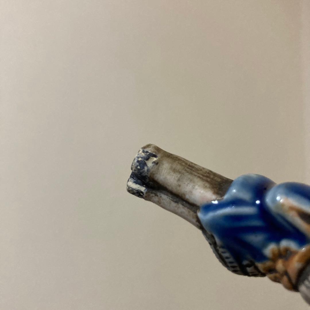 江戸中期〜後期　古根付け　掲げ物　陶器×天然素材　2点セット