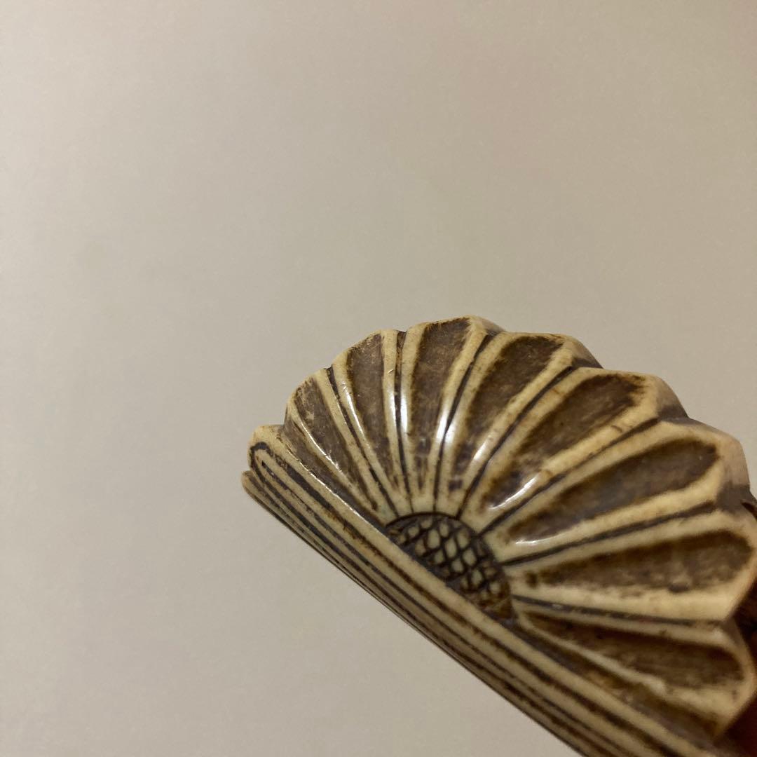 江戸中期〜後期　古根付け　掲げ物　陶器×天然素材　2点セット