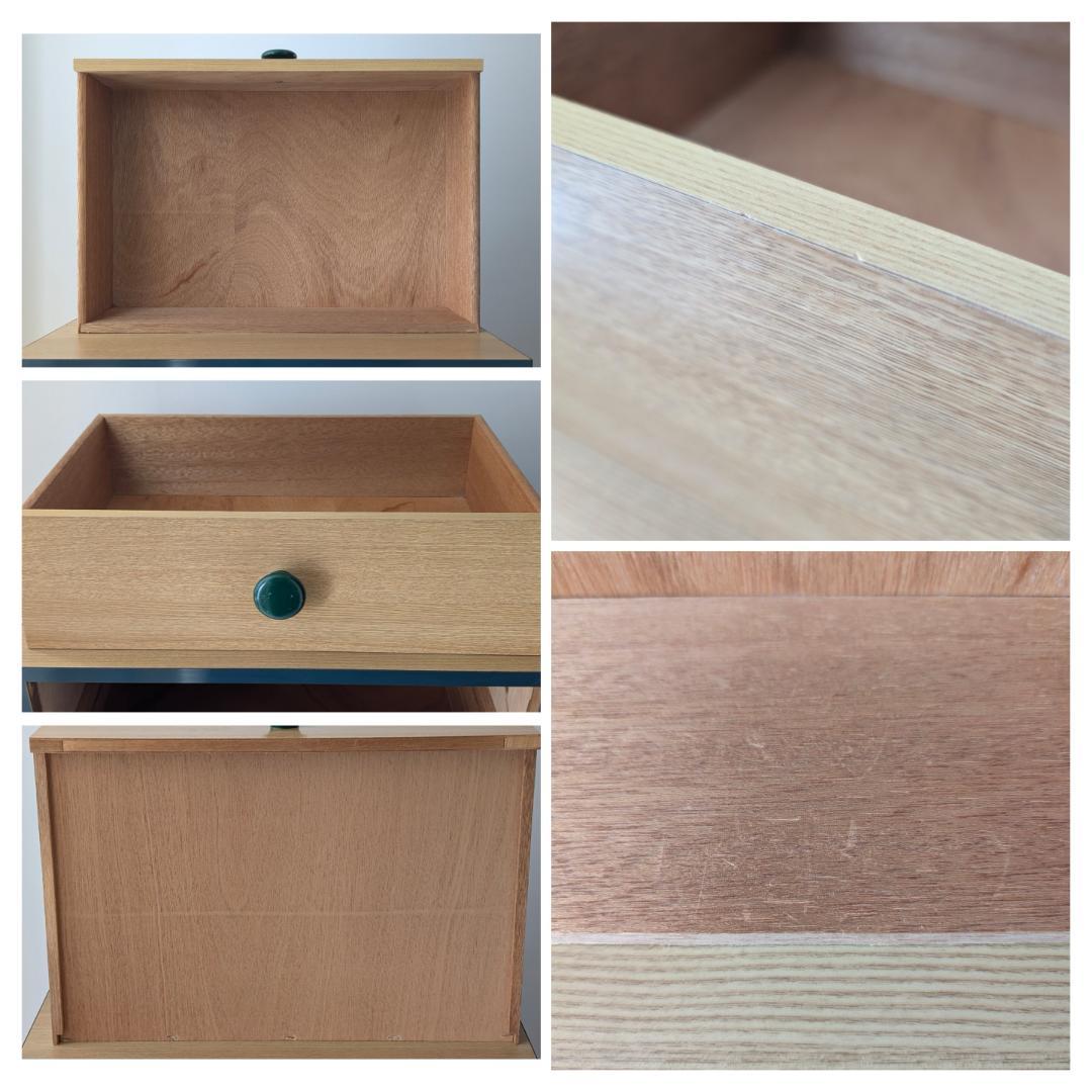 ビンテージ レトロ ウッドプリント キャビネット 5段 大きめ 引出し ポップ