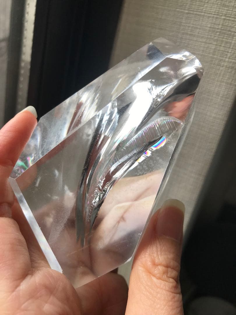 ☘️❤︎虹入り❤︎高透明 水晶（クリアクォーツ）フリーフォーム 天然石