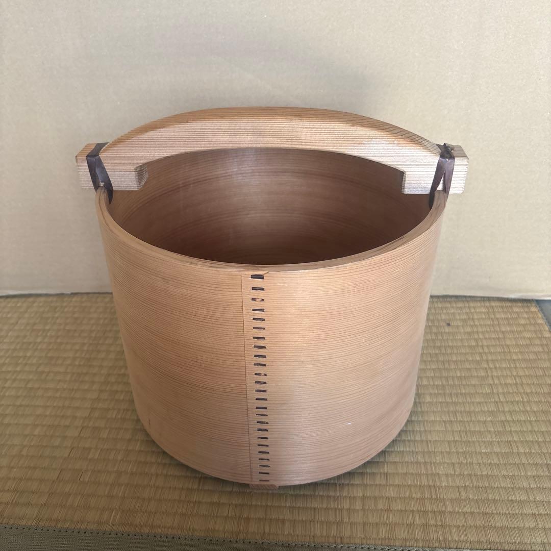 手桶 曲げわっぱ 割蓋 湯桶 茶道具　曲木地　元箱