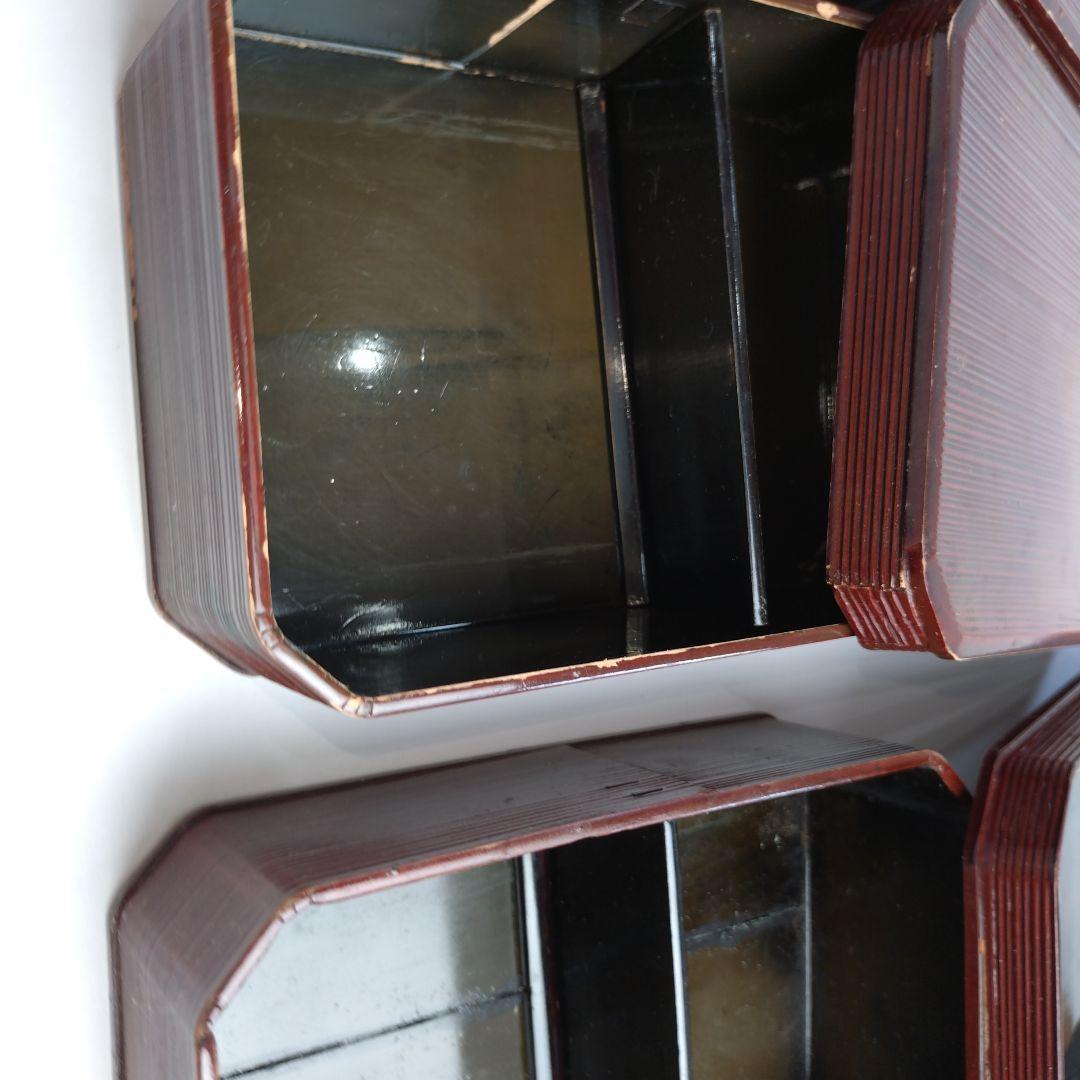 希少　アンティーク　おかもち　伝統的な木製　4段　弁当箱