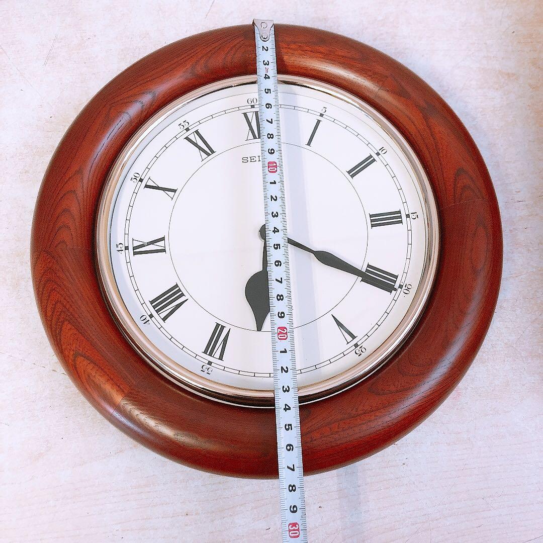 ノ*中様 通電OK セイコー クオーツ 木製振り子時計 丸型 PH627B 掛時