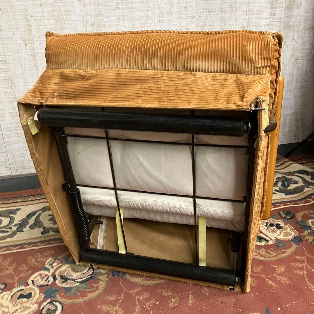 ①国産ビンテージ 昭和レトロ OSLO オスロ コーデュロイリクライニングチェア