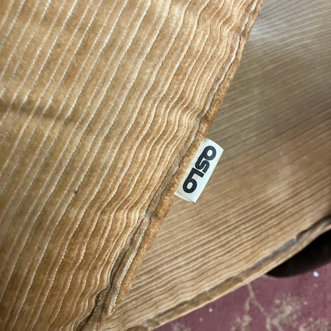 ①国産ビンテージ 昭和レトロ OSLO オスロ コーデュロイリクライニングチェア