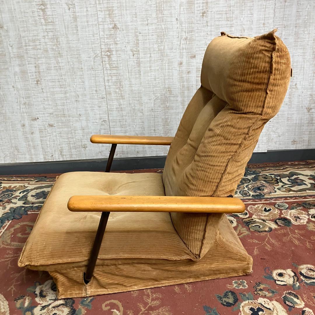 ①国産ビンテージ 昭和レトロ OSLO オスロ コーデュロイリクライニングチェア