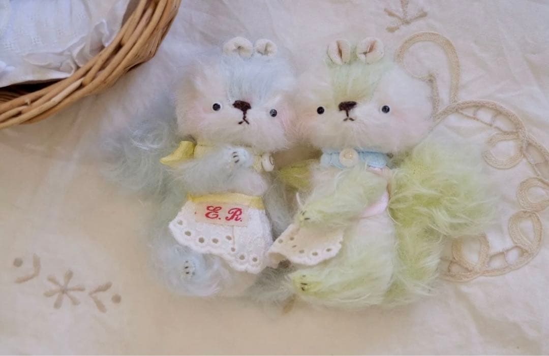 ベイビーブルーリスちゃん アーティストベア ぬいぐるみ 海外作家様 ハンドメイド
