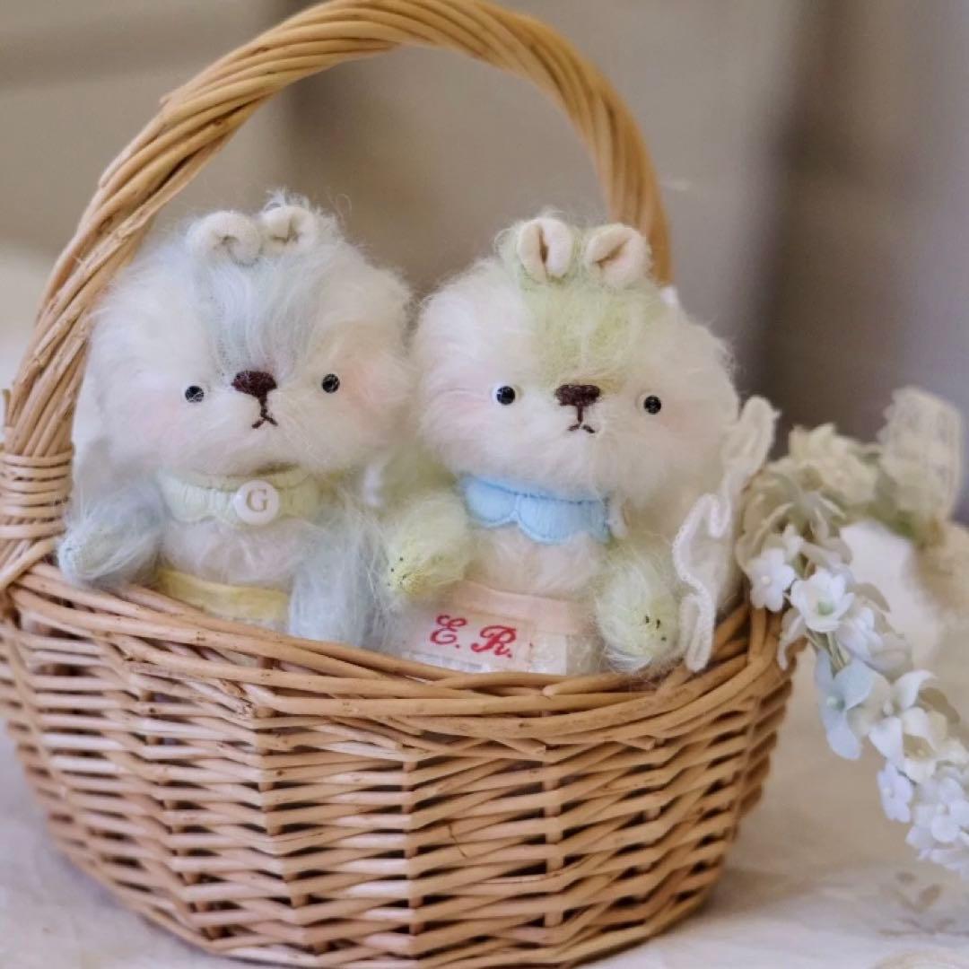 ベイビーブルーリスちゃん アーティストベア ぬいぐるみ 海外作家様 ハンドメイド
