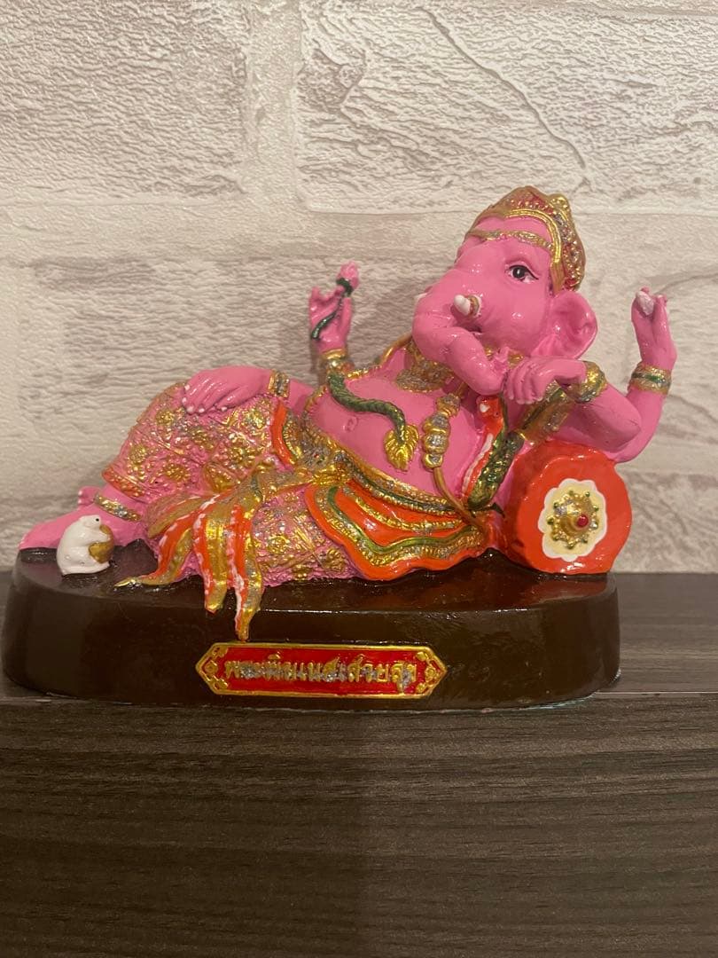 ピンクガネーシャ 置物 タイ神様 開運 金運 インテリア オブジェ