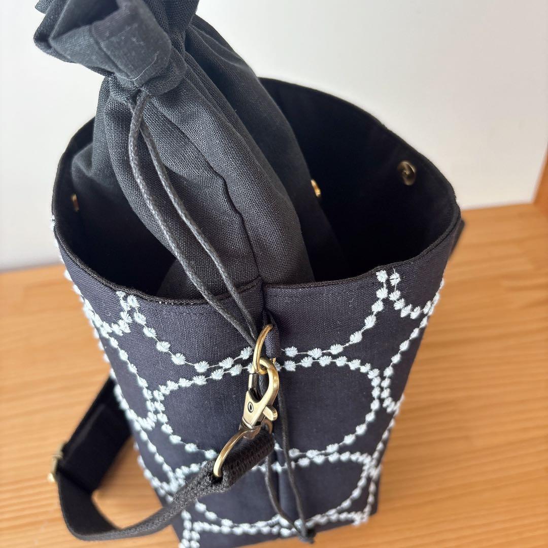 ミナペルホネン タンバリン　巾着ショルダーバッグ　ハンドメイド