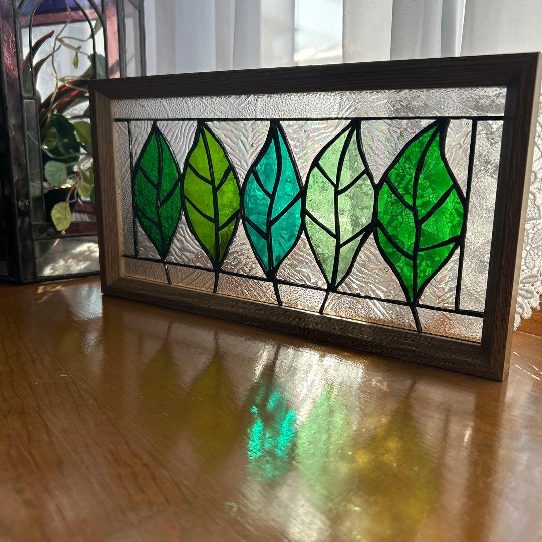ステンドグラスパネル　新緑10