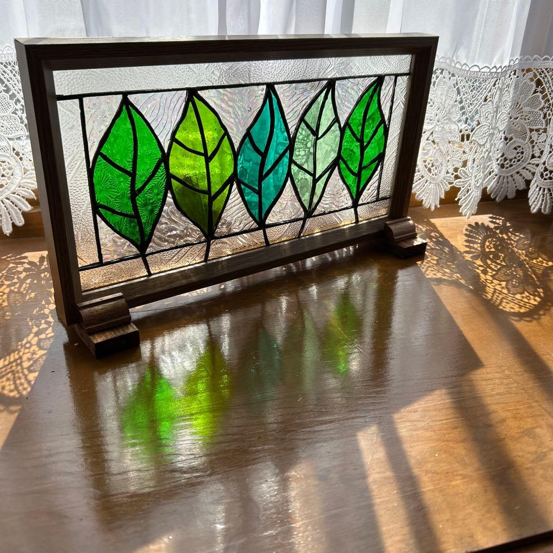 ステンドグラスパネル　新緑10