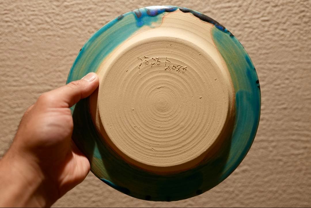 食卓を彩るトルコブルーの器 陶芸一点物。
