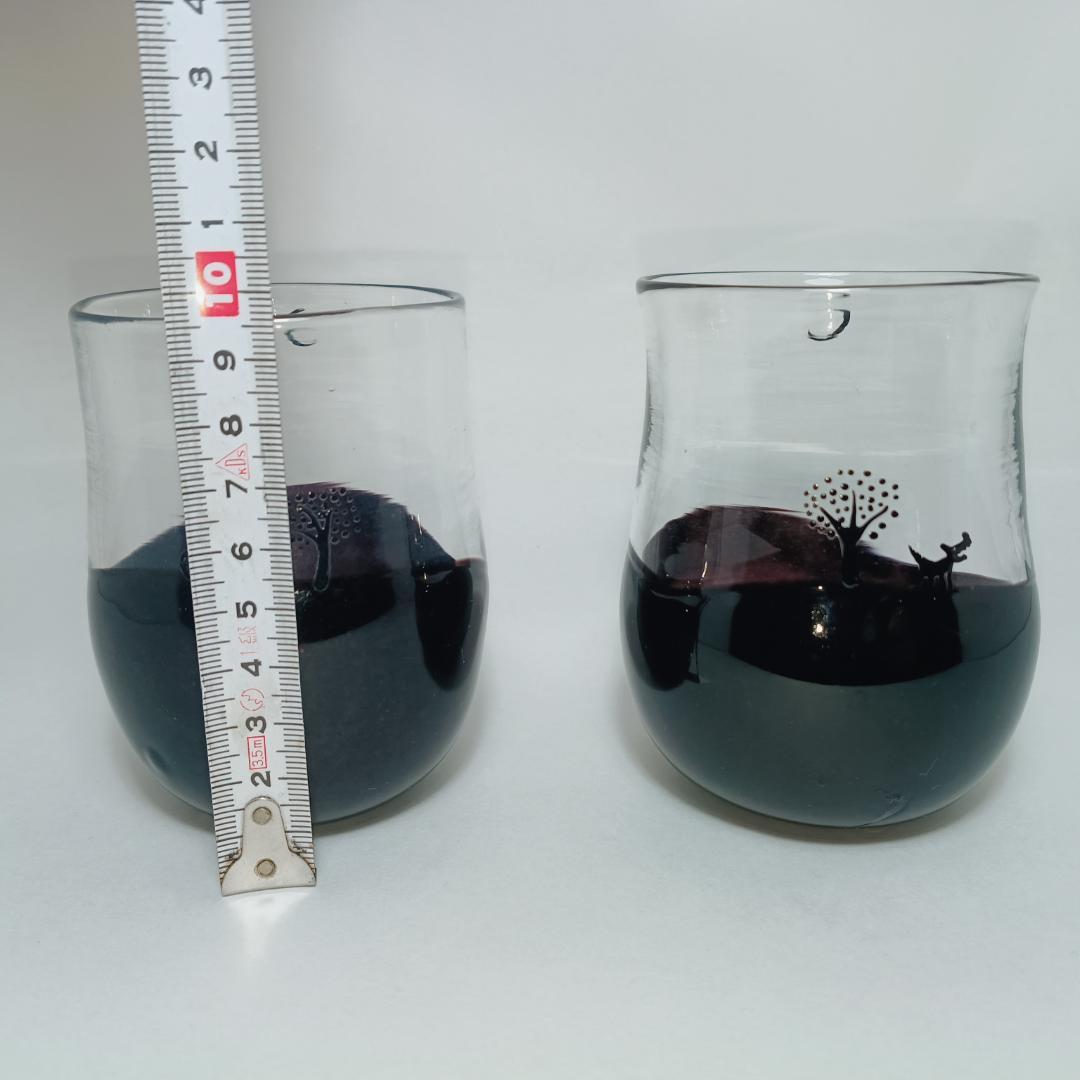 鈴木知子　horaizon　グラス　2個　吹きガラス作家　ガラス工芸