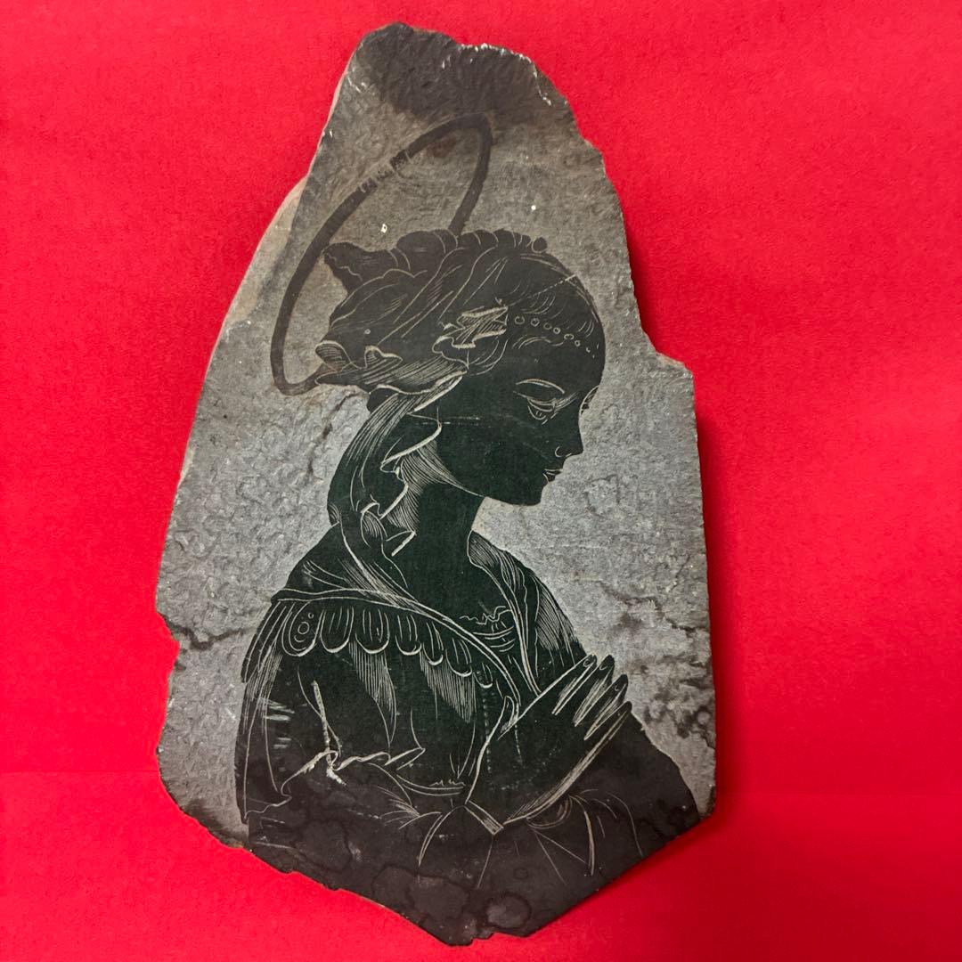 イタリアヴィンテージ　キリスト教美術宗教芸術　石材レリーフ天使アンティークアート