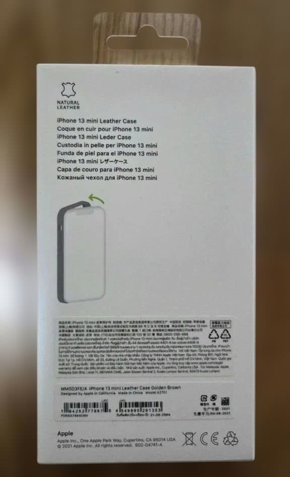 Apple iPhone13miniレザーケース ゴールデンブラウン 純正品