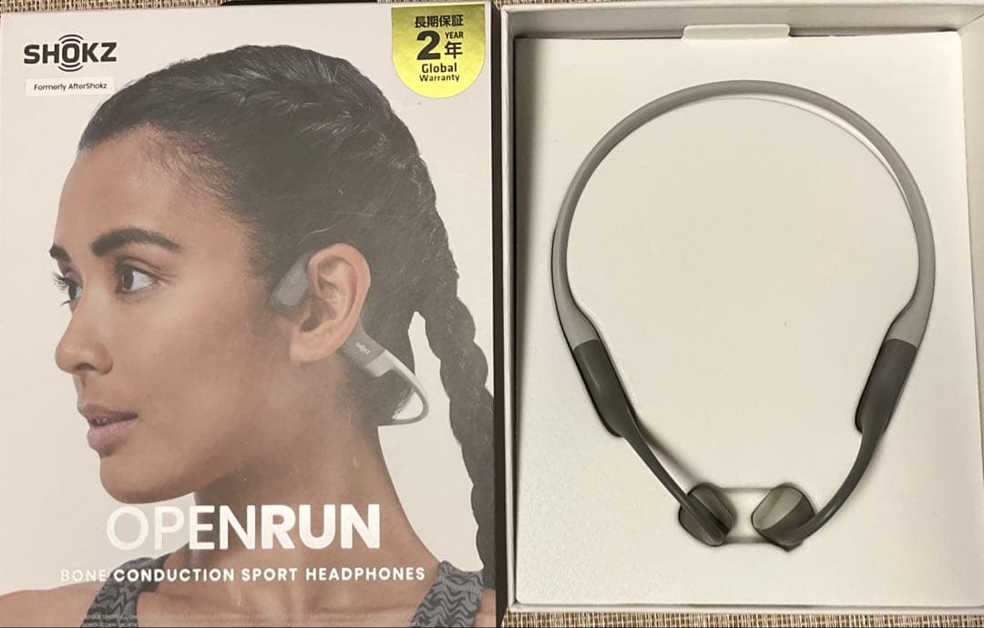SHOKZ 骨伝導イヤホン グレー 充電ケーブル付き