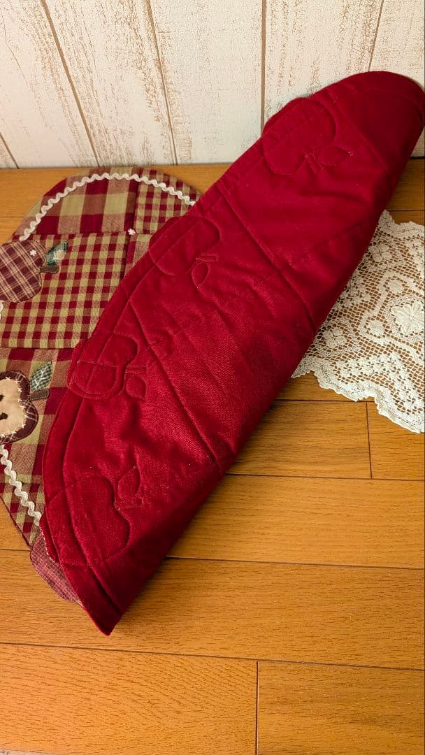 ハンドメイド ⁺.トイレマットとペーパーホルダーセット❤赤❤