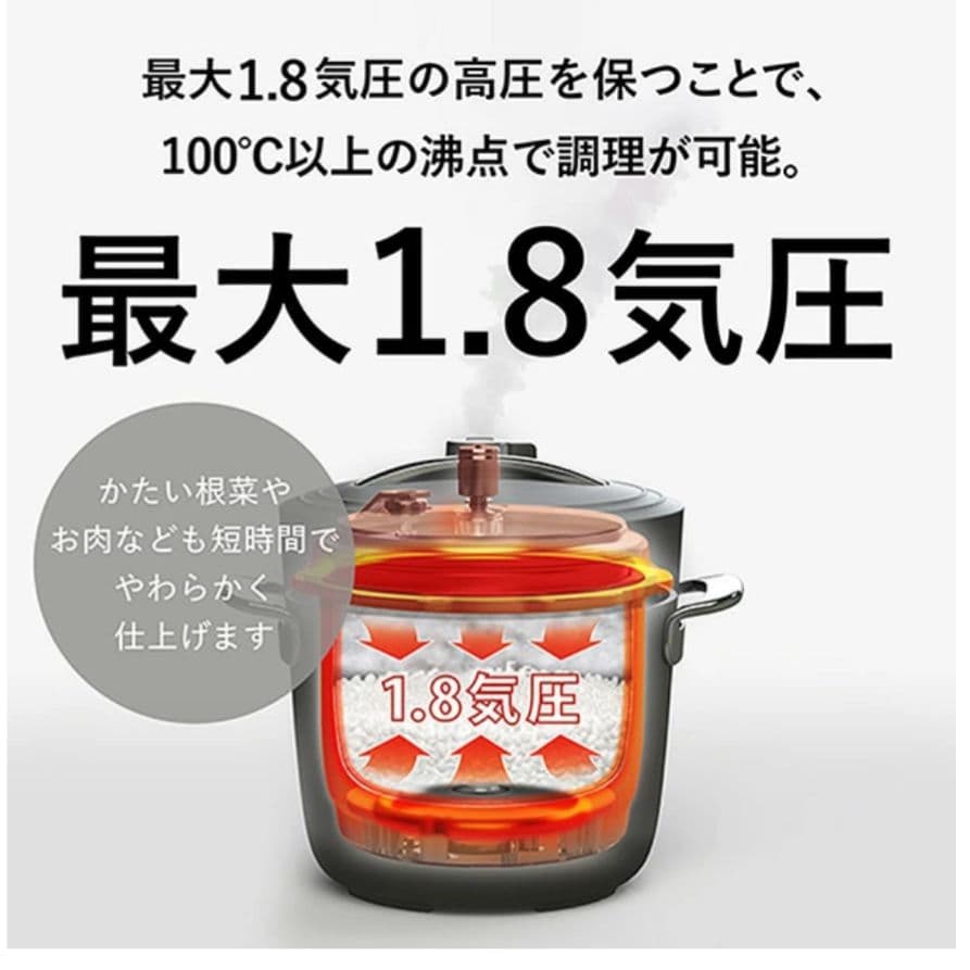 新品★Re・ 電気圧力鍋 2L PCH-20LR レッド★4合炊き