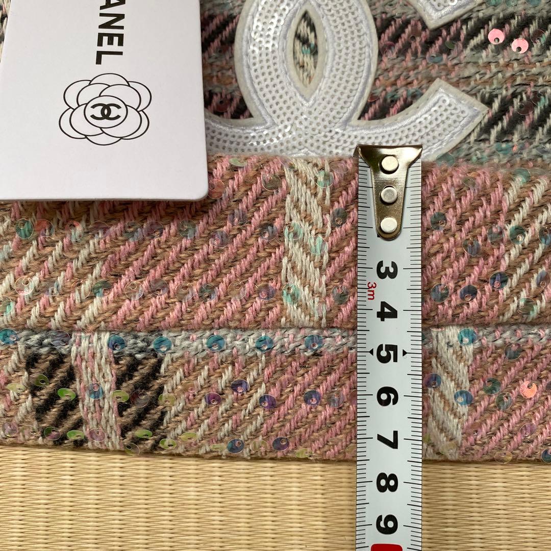 【未使用】シャネルノベルティ ツイード トートバッグ スパンコール　ピンク