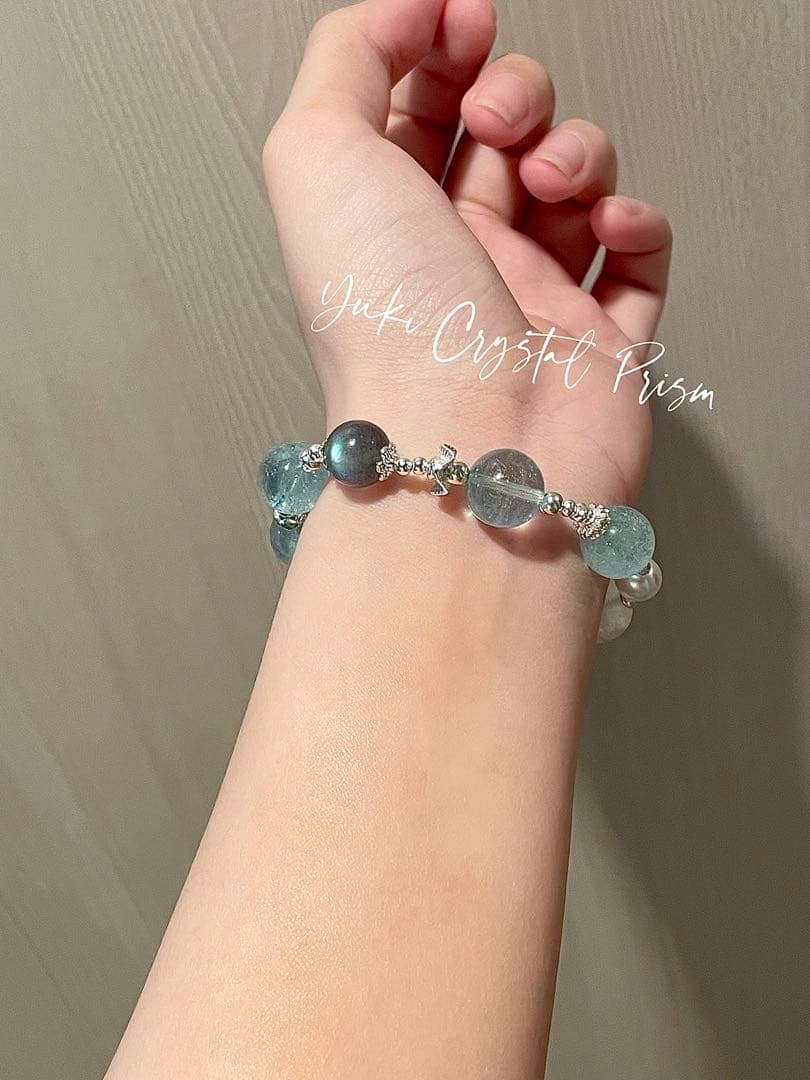 アクアマリン×ブルームーンストーン×グレームーンストーン 天然石ブレスレット